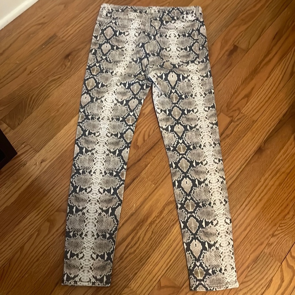 Women’s Hudson Barbara Super Skinny snakeskin print jeans Size 29 Dk Brown Cream - Picture 5 of 13